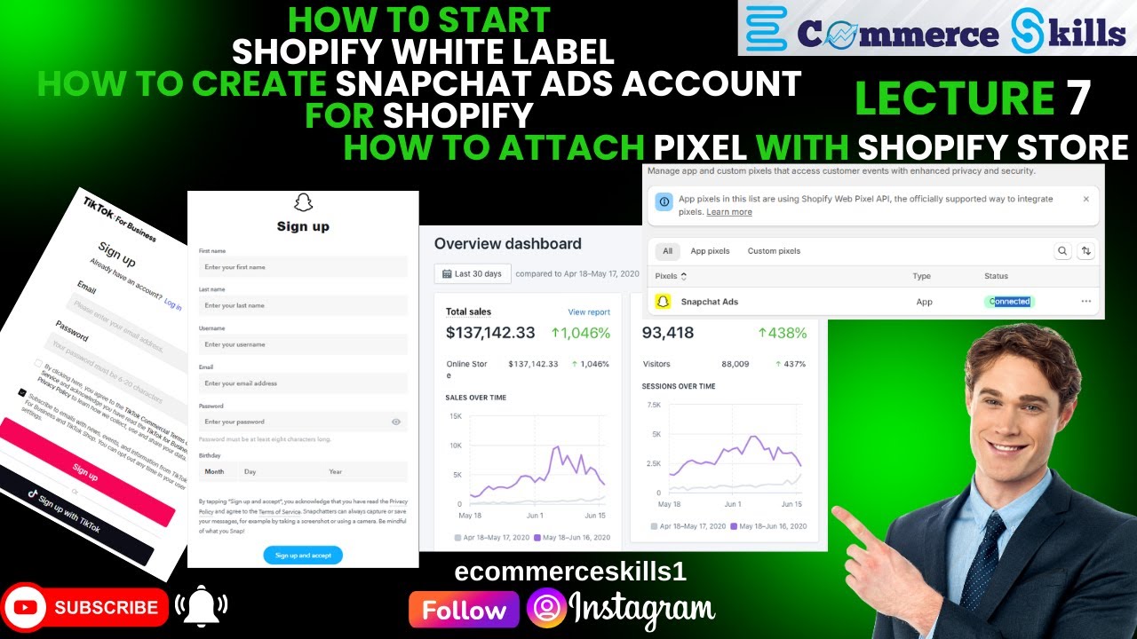 How To Start Shopify White Label Lecture 7 Create Snapchat Ad Account For Shopify and Attach Pixel