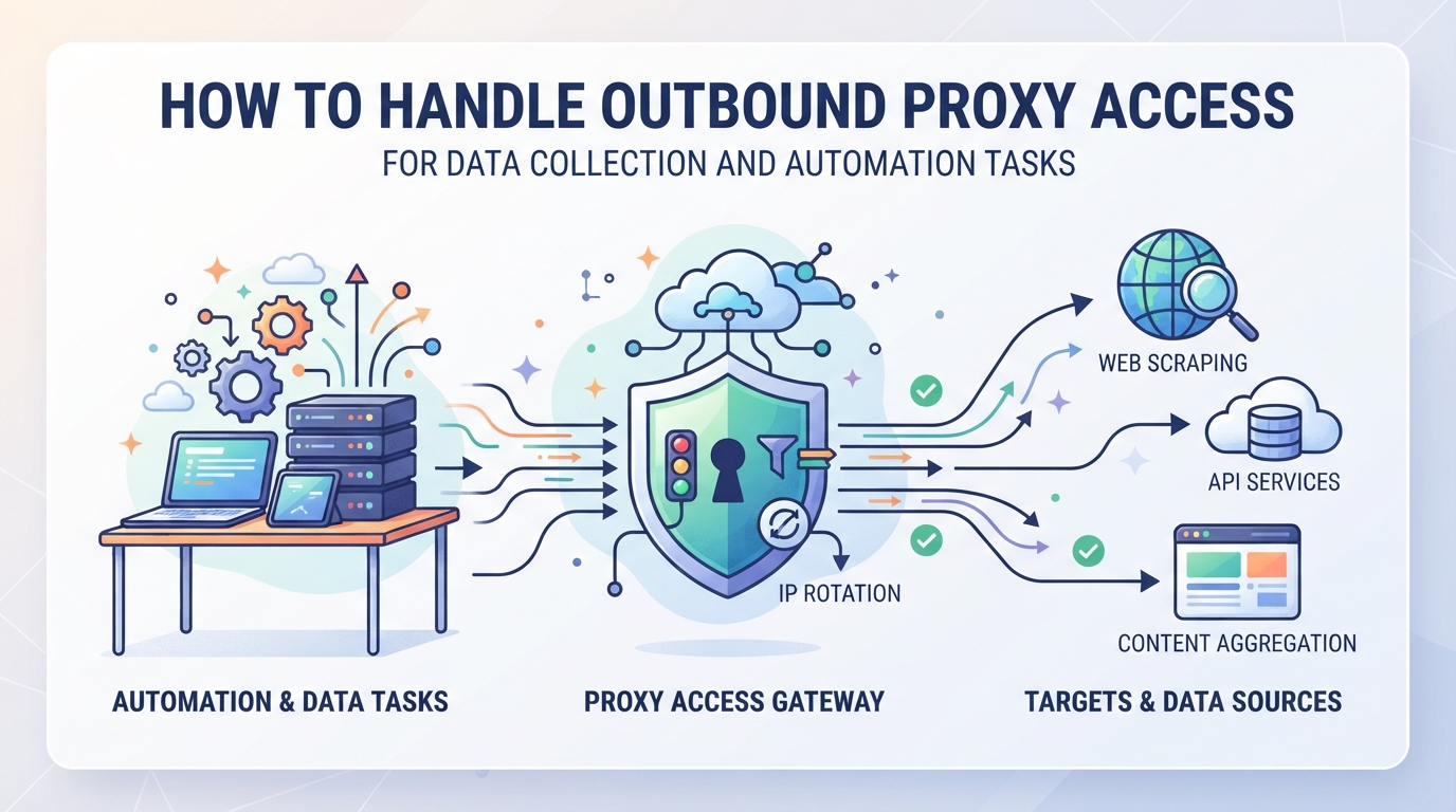 Blog illustration for section "How to Handle Outbound Proxy Access for Data Collection and Automation Tasks"