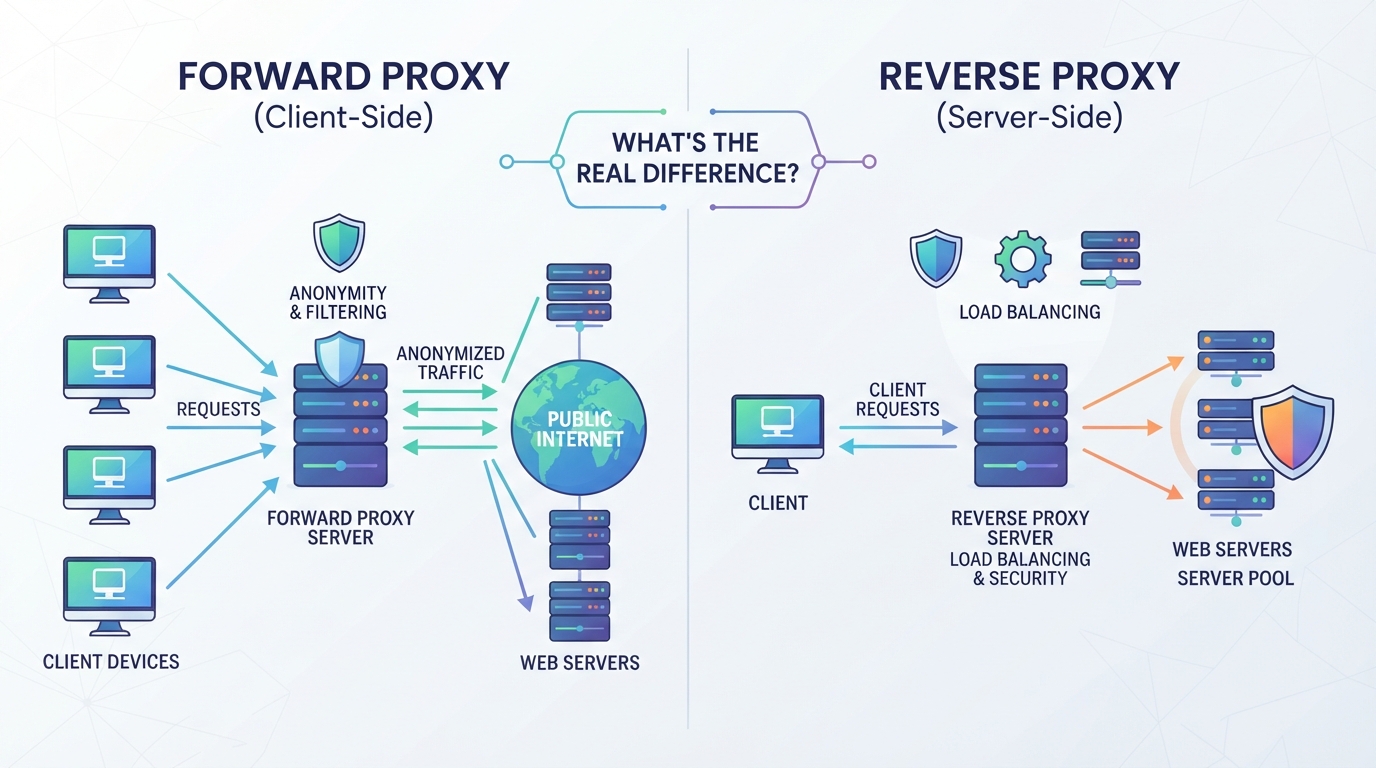 Blog illustration for section "Reverse Proxy vs Forward Proxy: What’s the Real Difference?"
